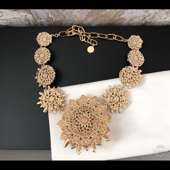 Versace Red Blooming Medusa Crystal Necklace - Picture 5 of 8